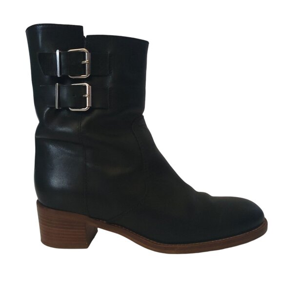 J. Crew Dean leather heeled mid calf boots size 7 - Picture 1 of 14